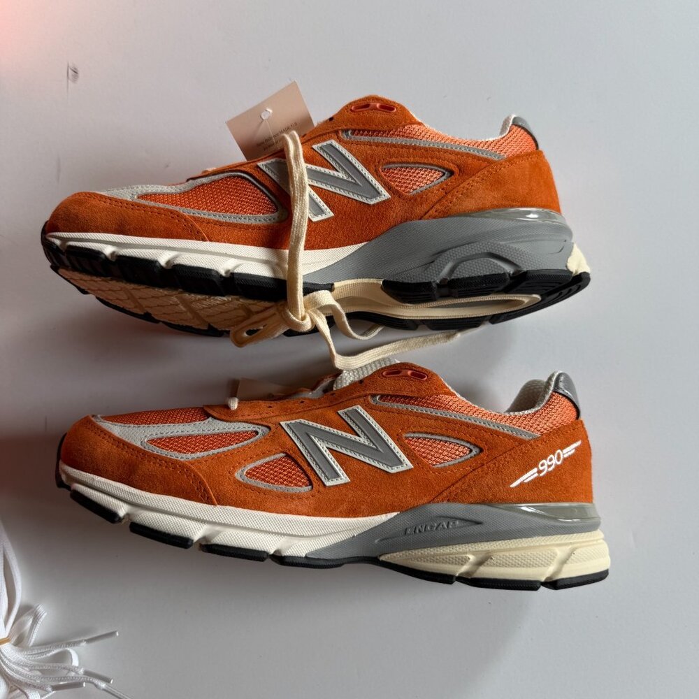 New Balance 990v4 x Aimé Leon Dore Orange - Men's 9.5 - U990OG4 - Made in USA - Picture 2 of 11